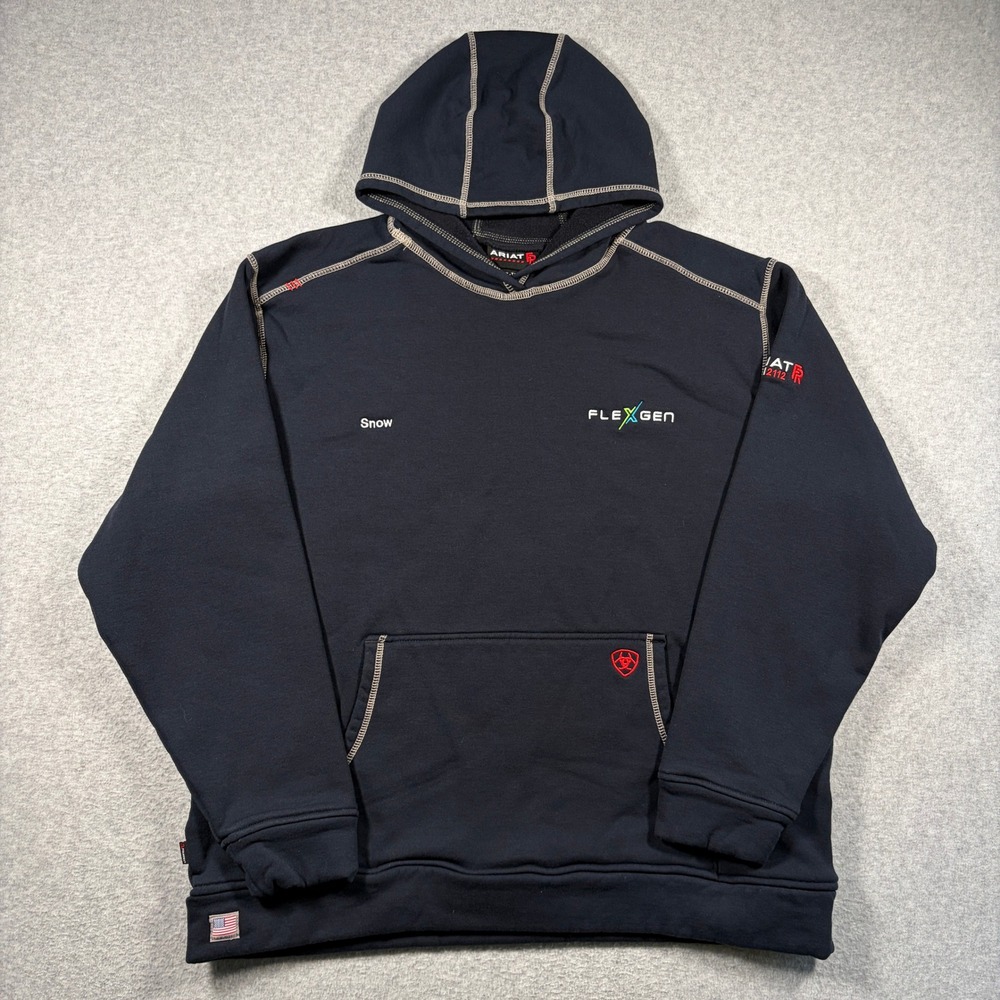 Ariat FR Work Hoodie Men XL-Tall Navy Blue Flame Resistant Polartec Workwear